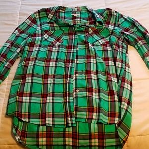 Plaid Button Up Tee